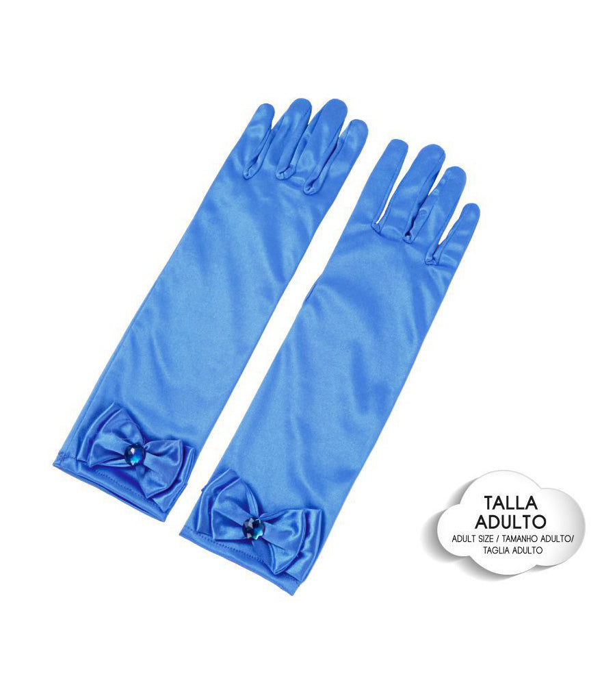 GUANTES PRINCESA CON LAZO AZUL