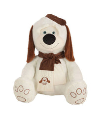 PELUCHE PERRO CON GORRO TERCIOPELO 45CM