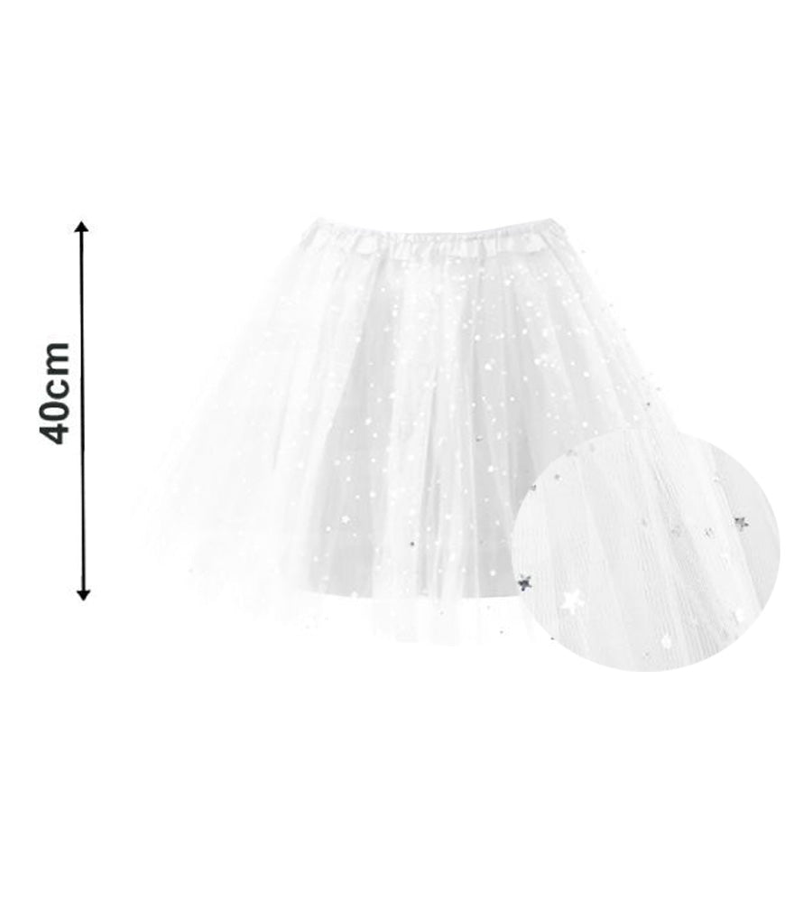 TUTU ESTRELLAS 40CM BLANCO