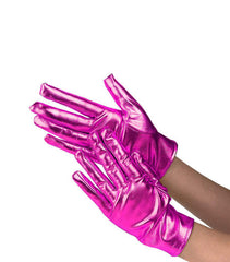 GUANTES CORTO METALIZADO FUCSIA