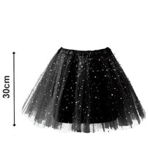 TUTU ESTRELLAS 30CM NEGRO