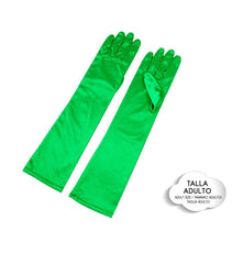 GUANTES SATEN LARGO VERDE