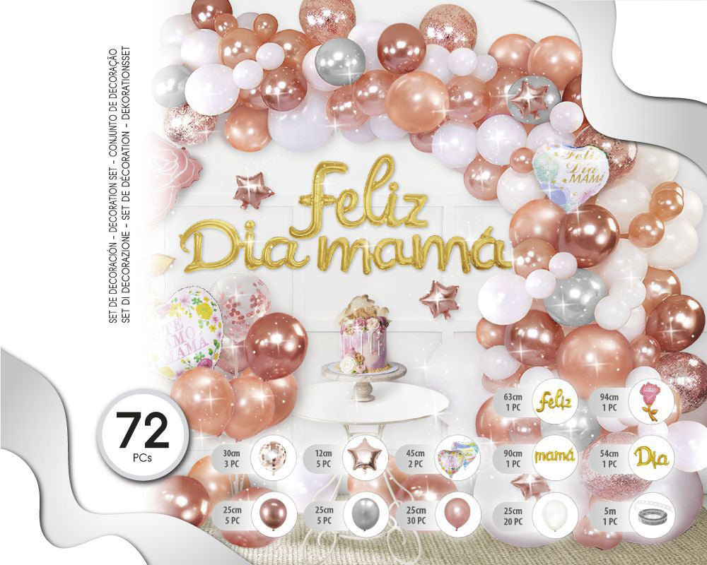 SET DE GLOBOS FELIA DIA MAMA 72PC