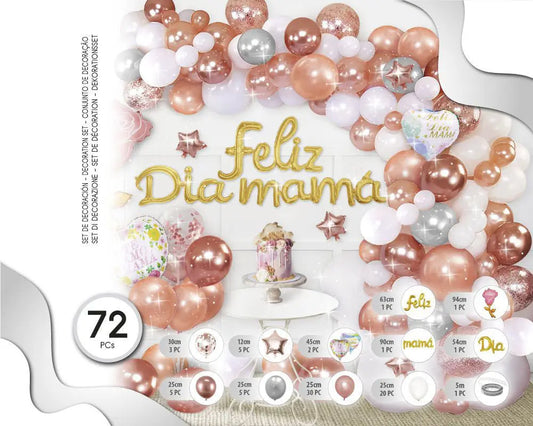 SET DE GLOBOS FELIA DIA MAMA 72PC XOCO