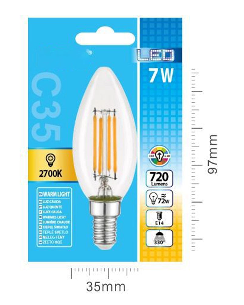 LED FILAMENTO VELA C35 7W E14