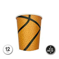 VASOS DE CARTON BALONCESTO 250ML 12PCS