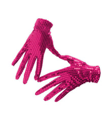 GUANTES LENTEJUELAS FUCSIA