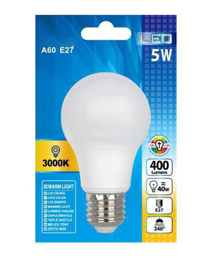 LED ESTANDAR A60 5W E27 LUZ CALIDA