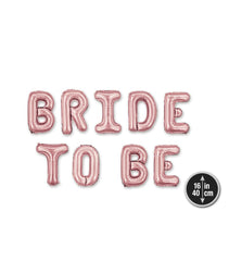 PACK GLOBOS MYLAR BRIDE TO BE ORO ROSA