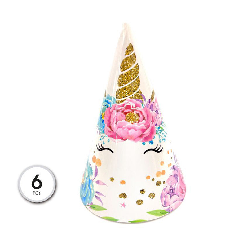 GORRO DE PAPEL UNICORNIO 6PCS