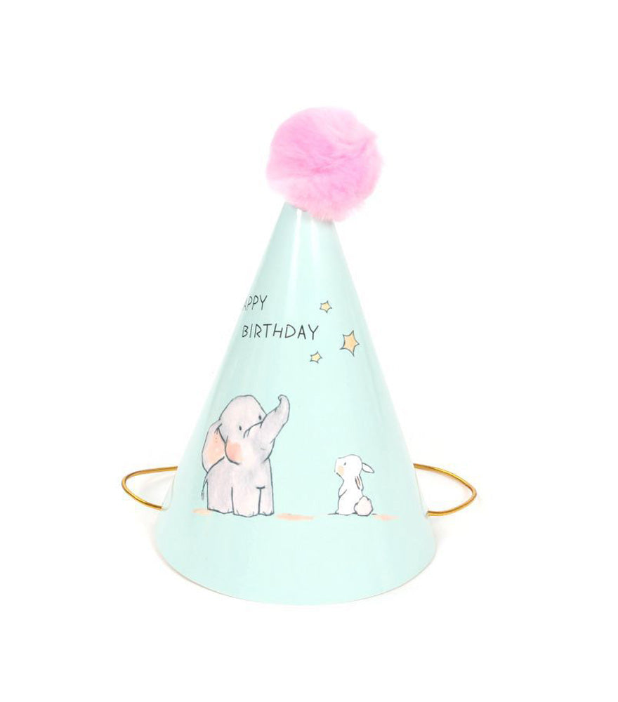 GORRO DE PAPEL HAPPY BDAY AZUL PASTEL