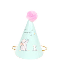 GORRO DE PAPEL HAPPY BDAY AZUL PASTEL