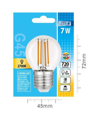 LED FILAMENTO ESPERICA G45 7W E27 LUZ CALIDA