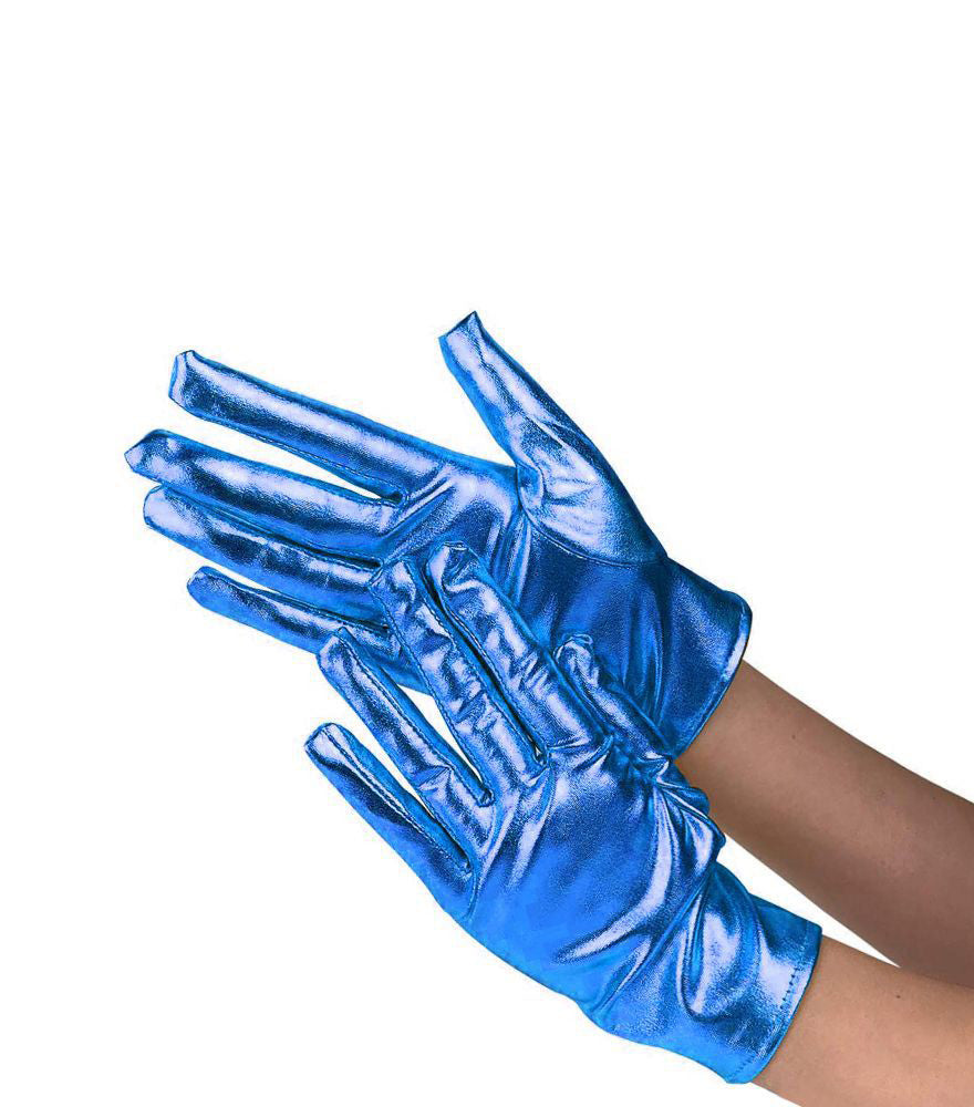 GUANTES CORTO METALIZADO AZUL