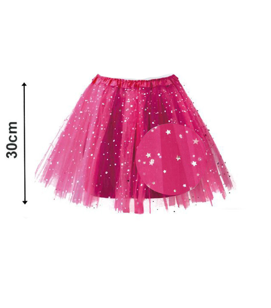 TUTU ESTRELLAS 30CM FUCSIA