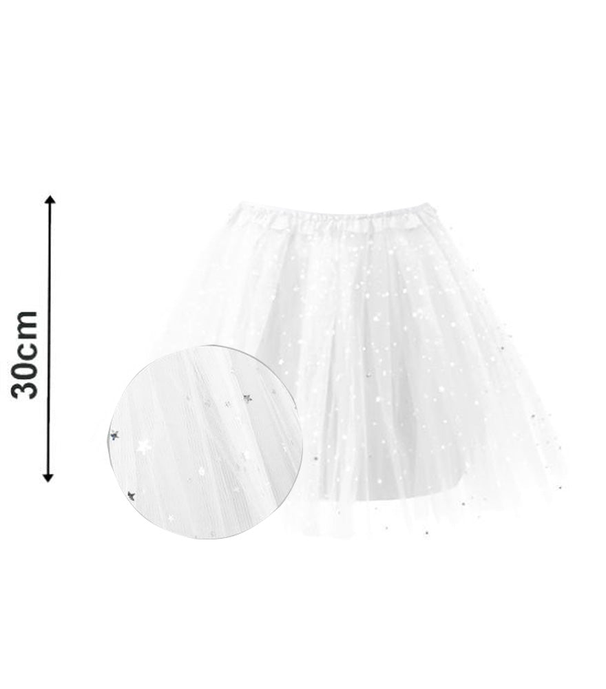 TUTU ESTRELLAS 30CM BLANCO