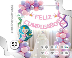 SET DE GLOBOS SIRENA 52PC