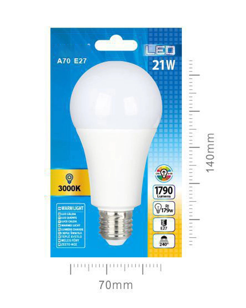 LED ESTANDRA A70 21W E27 LUZ CALIDA