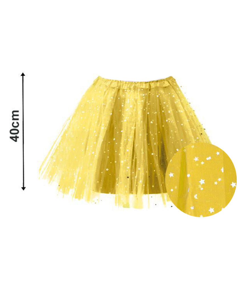 TUTU ESTRELLAS 40CM AMARILLO