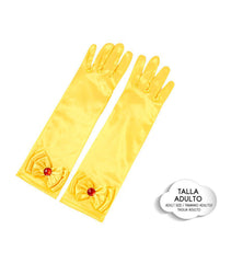 GUANTES PRINCESA CON LAZO ORO