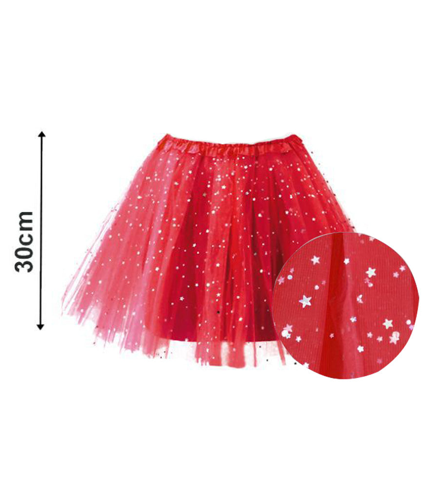 TUTU ESTRELLAS 30CM ROJO