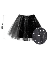 TUTU ESTRELLAS 40CM NEGRO