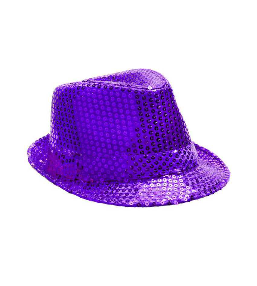 SOMBRERO DE LENTEJUELAS LILA