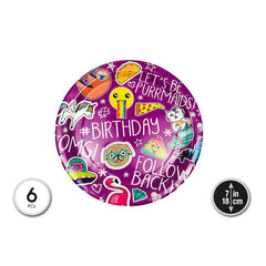 PLATOS DE CARTON BDAY 18CM 6PCS