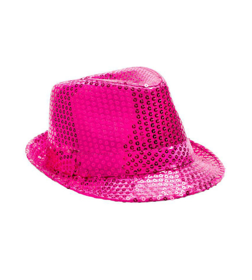 SOMBRERO DE LENTEJUELAS FUCSIA