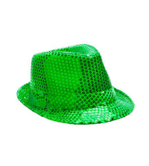 SOMBRERO DE LENTEJUELAS VERDE OSCURO