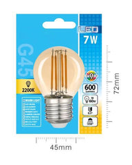 LED FILAMENTO G45 7W E27 LUZ CALIDA