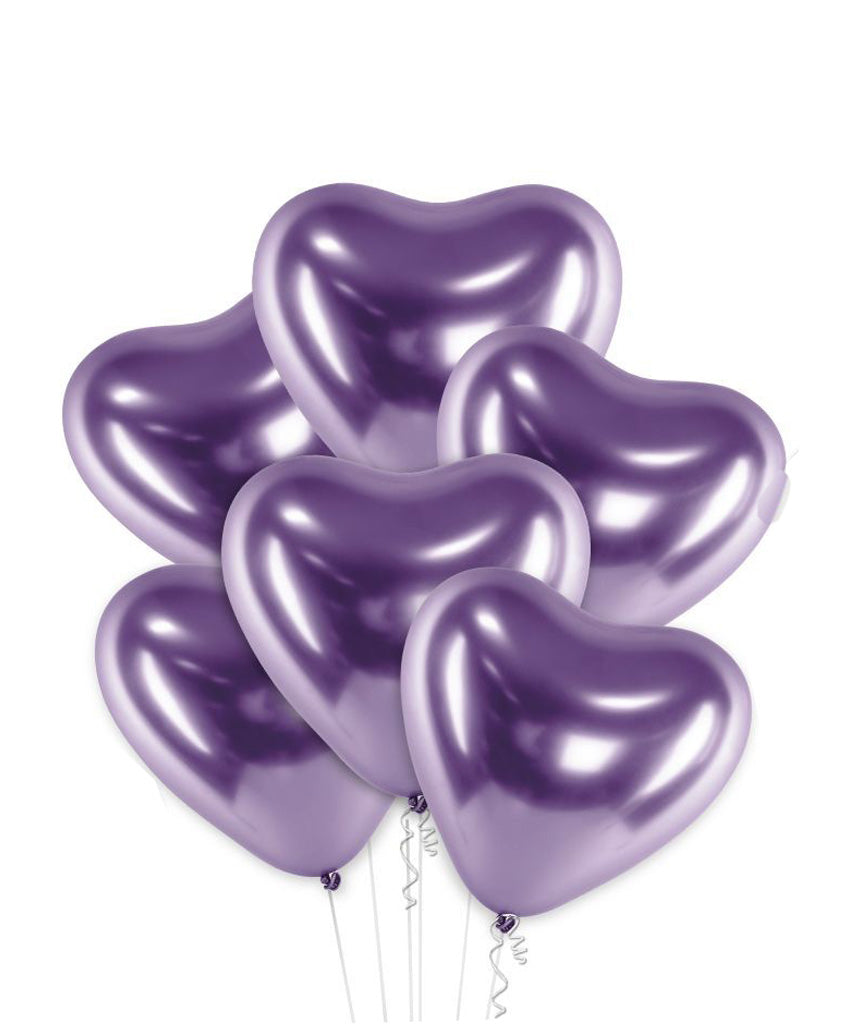 GLOBOS METALIZADO CORAZON MORADO 30CM 6PCS