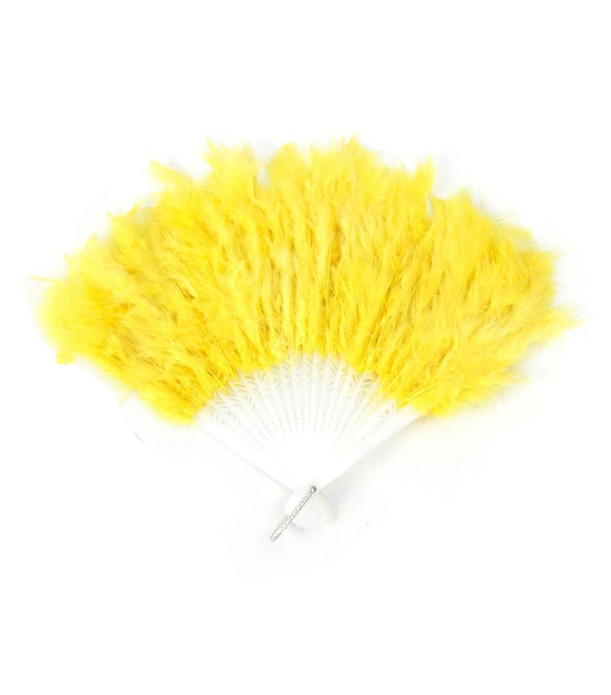 ABANICO DE PLUMAS AMARILLO - Vencashop