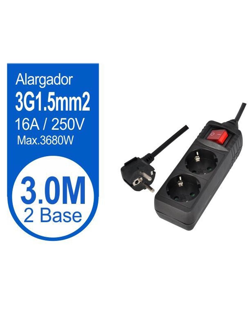 BASE MULTIPLE 2 TOMAS CON INT 3M NEGRO - Vencashop