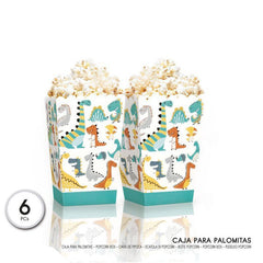 CAJAS DE CARTON PALOMITA DINOSAURIO 6PCS - BlissMarket