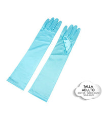 GUANTES SATEN LARGO TURQUESA - BlissMarket