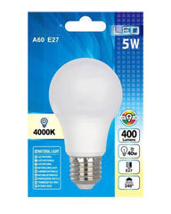 LED ESTANDAR A60 5W E27 LUZ NATURAL - BlissMarket