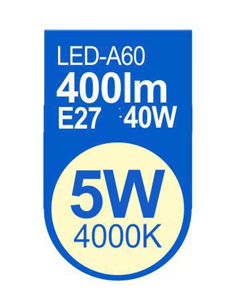 LED ESTANDAR A60 5W E27 LUZ NATURAL - BlissMarket