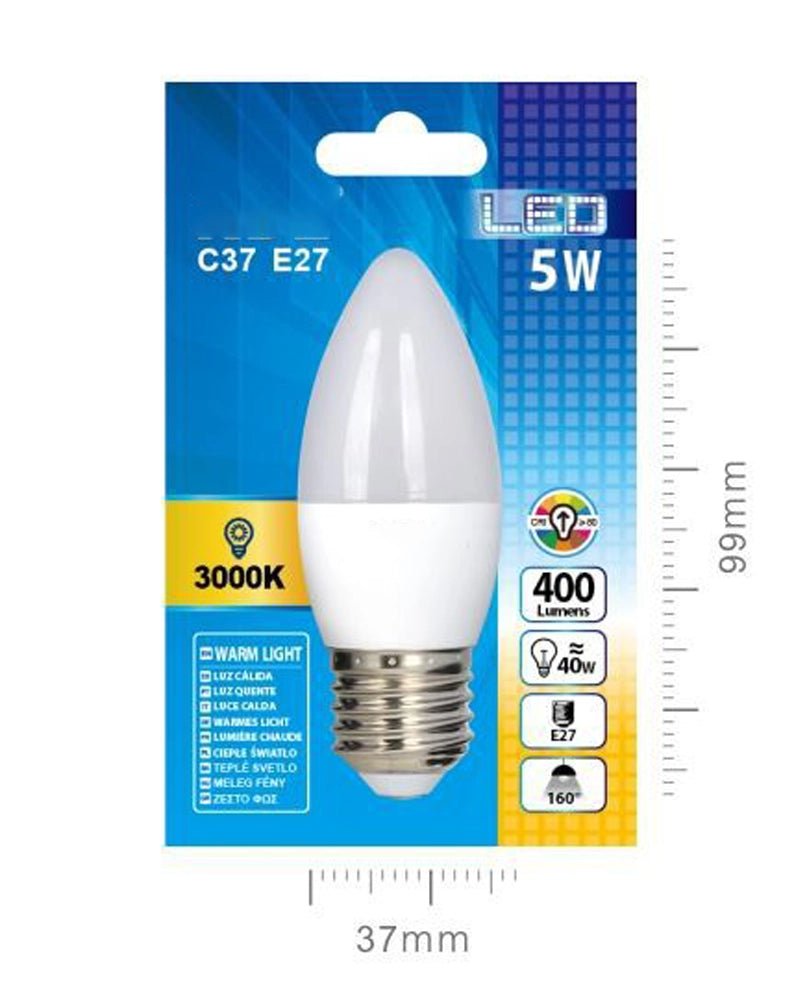 LED VELA C37 5W E27 - BlissMarket